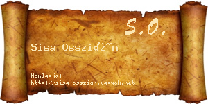 Sisa Osszián névjegykártya